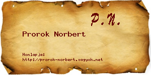 Prorok Norbert névjegykártya